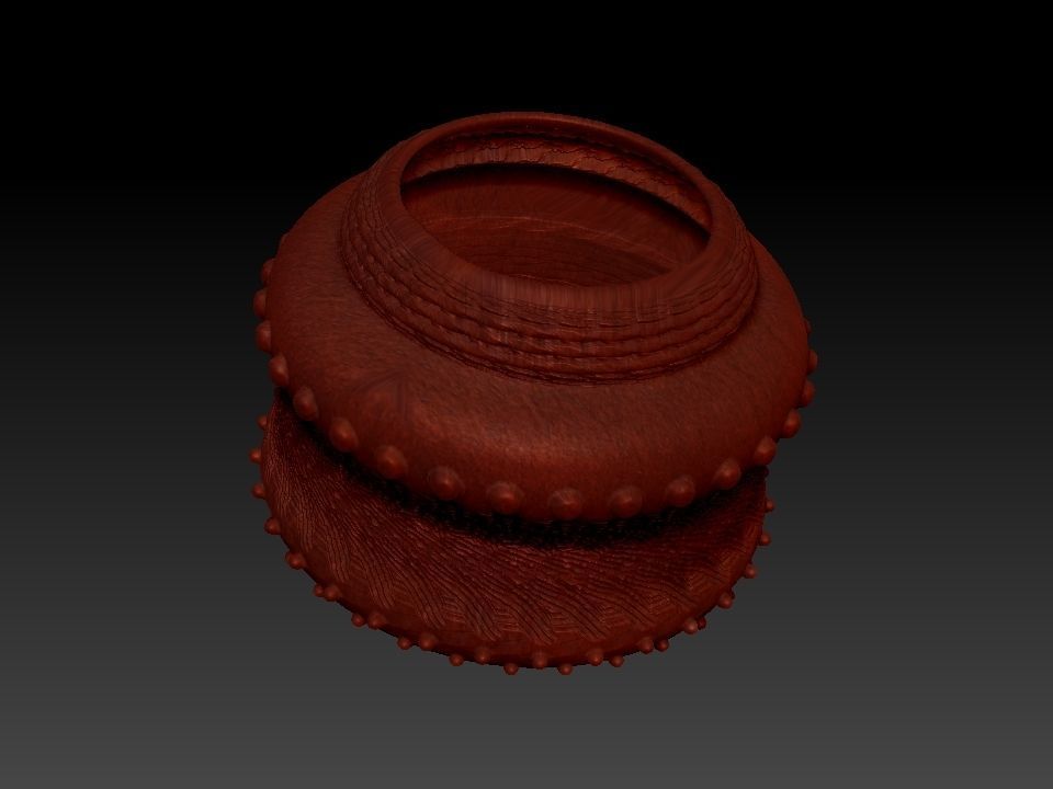 brown vase with brown ceramic texture 3D print model_3