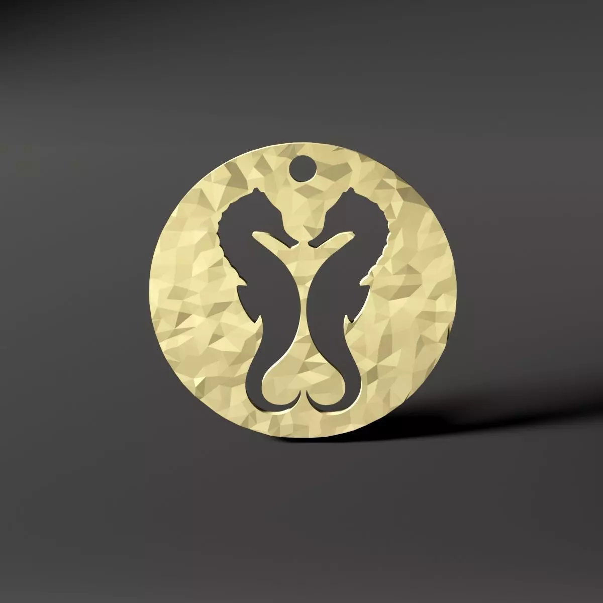 Pendant with loving sea horses 3D print model