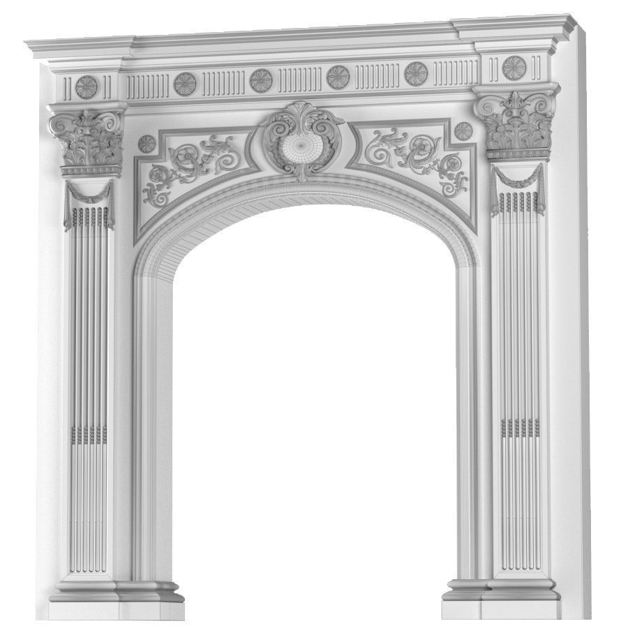 Arched doorway Arch in classic style 3D model_5