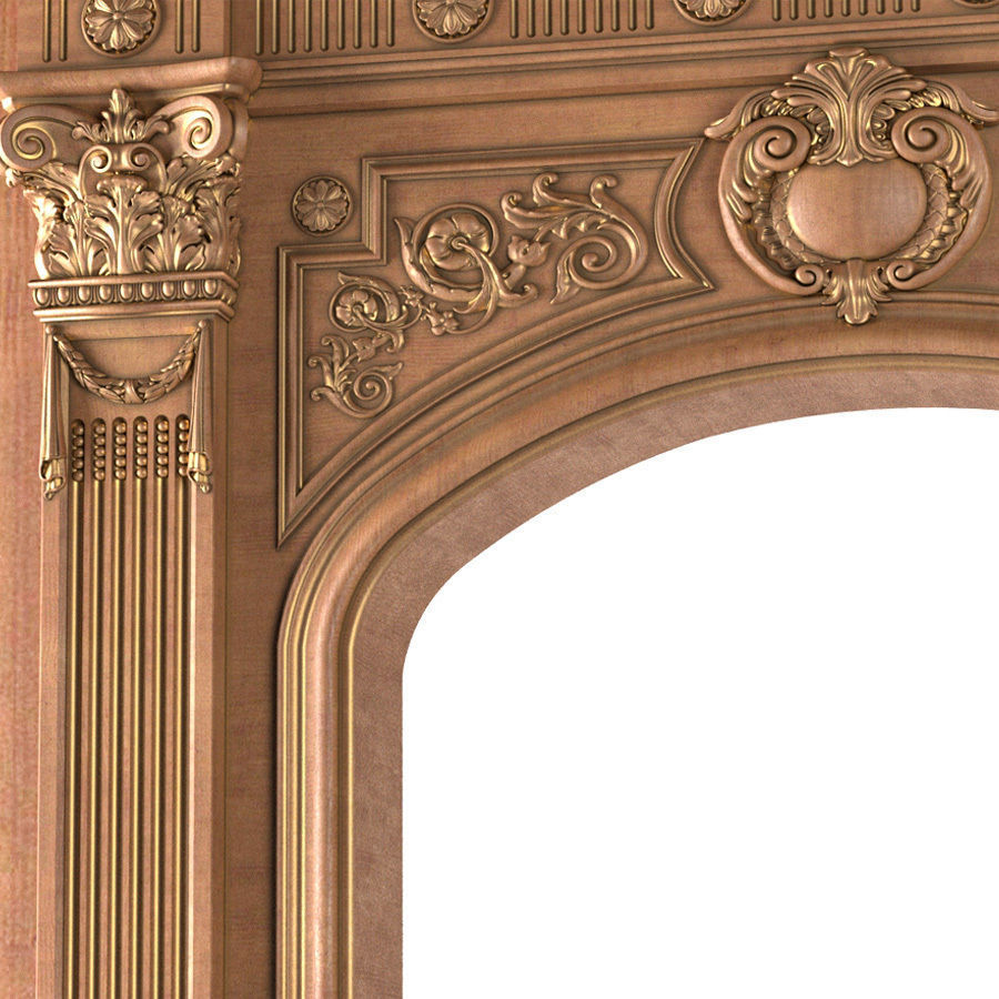 Arched doorway Arch in classic style 3D model_4