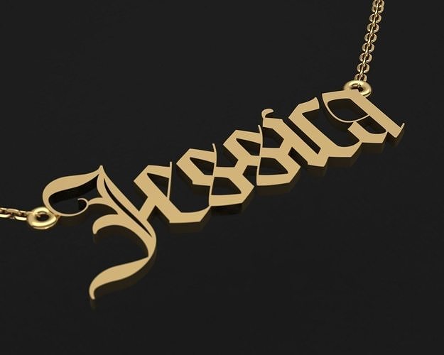 Name Necklace Jessica delicate 3dmodel 3D print model 3 3D print model