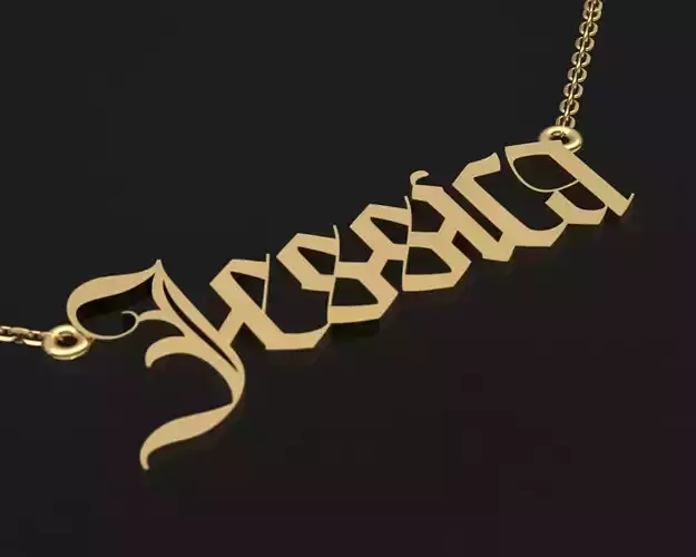 Name Necklace Jessica delicate 3dmodel 3D print model 3
