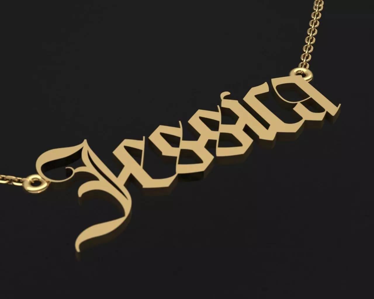 Name Necklace Jessica delicate 3dmodel 3D print model 3 3D print model_0