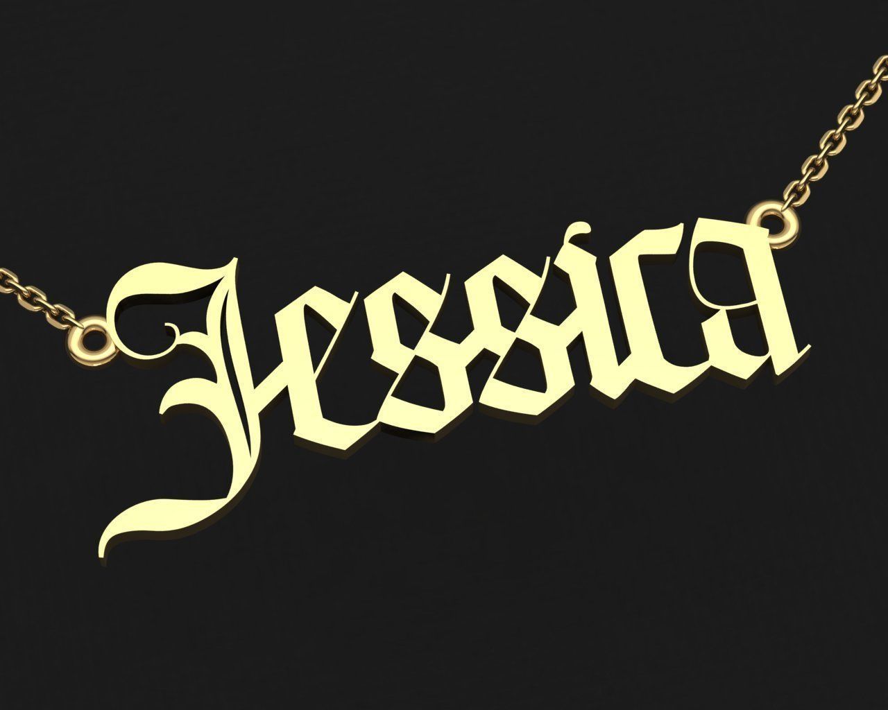 Name Necklace Jessica delicate 3dmodel 3D print model 3 3D print model_2