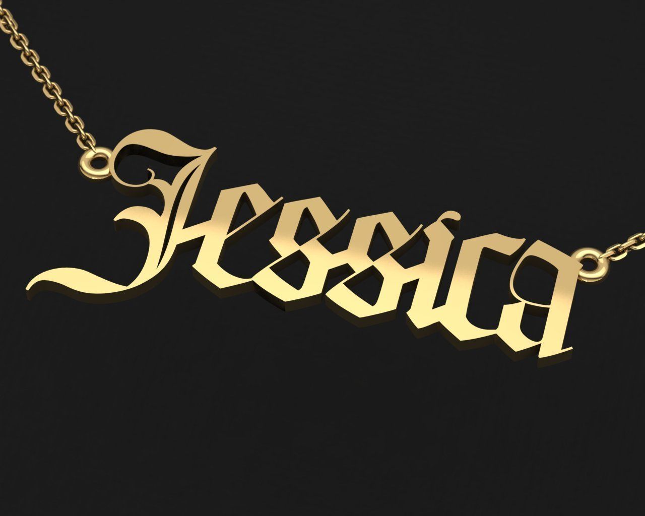Name Necklace Jessica delicate 3dmodel 3D print model 3 3D print model_1