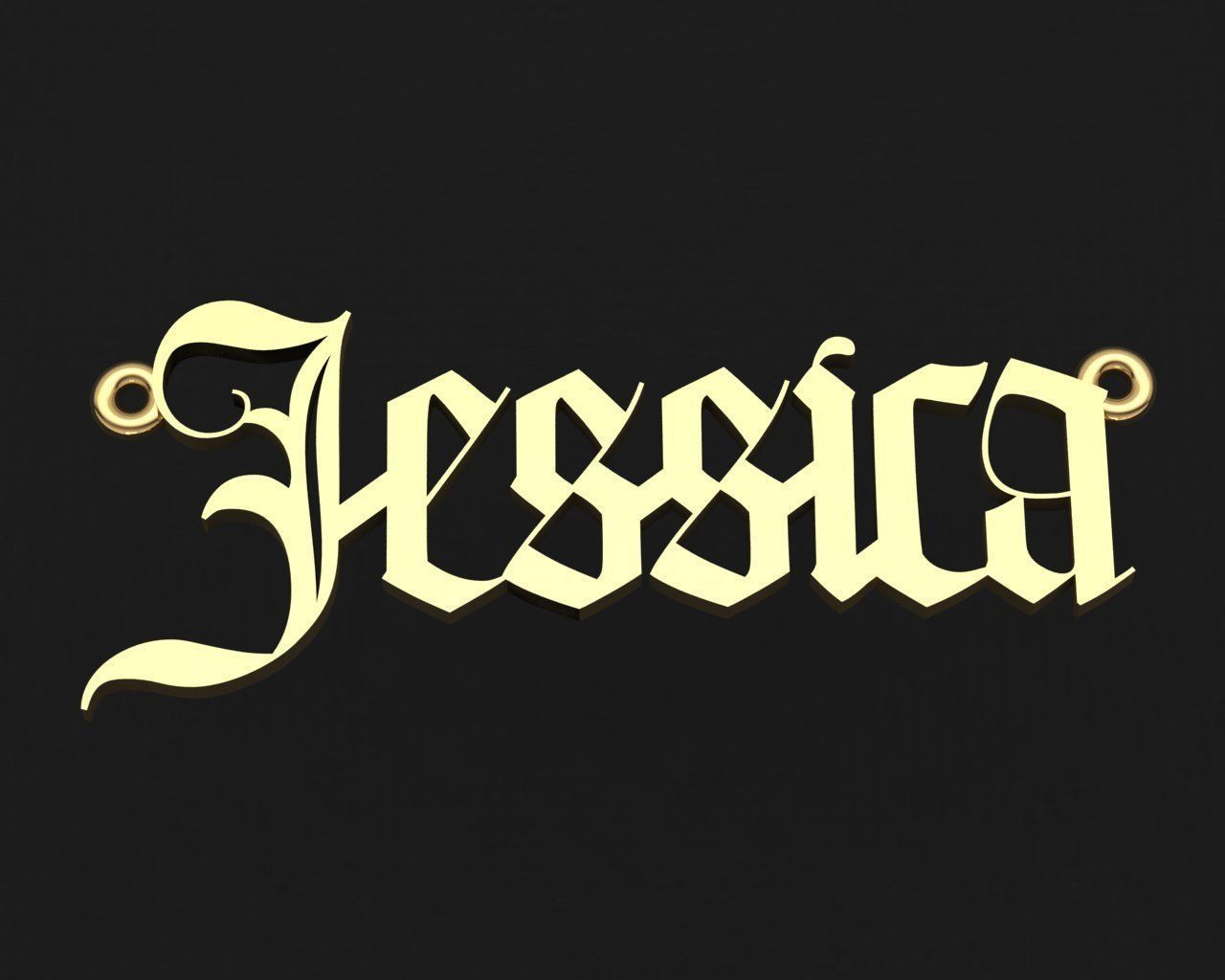 Name Necklace Jessica delicate 3dmodel 3D print model 3 3D print model_3