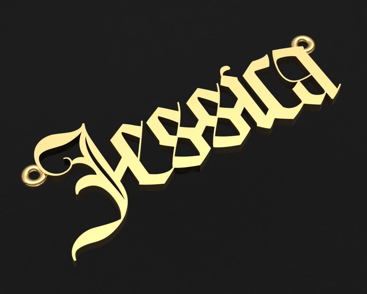 Name Necklace Jessica delicate 3dmodel 3D print model 3 3D print model_5