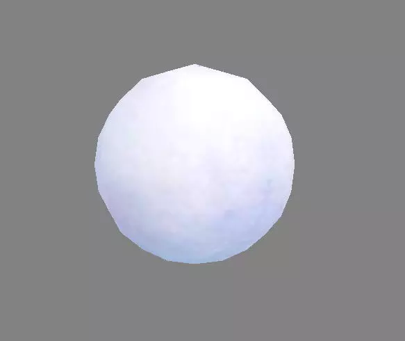 Cartoon snowball Low-poly 3D model_0