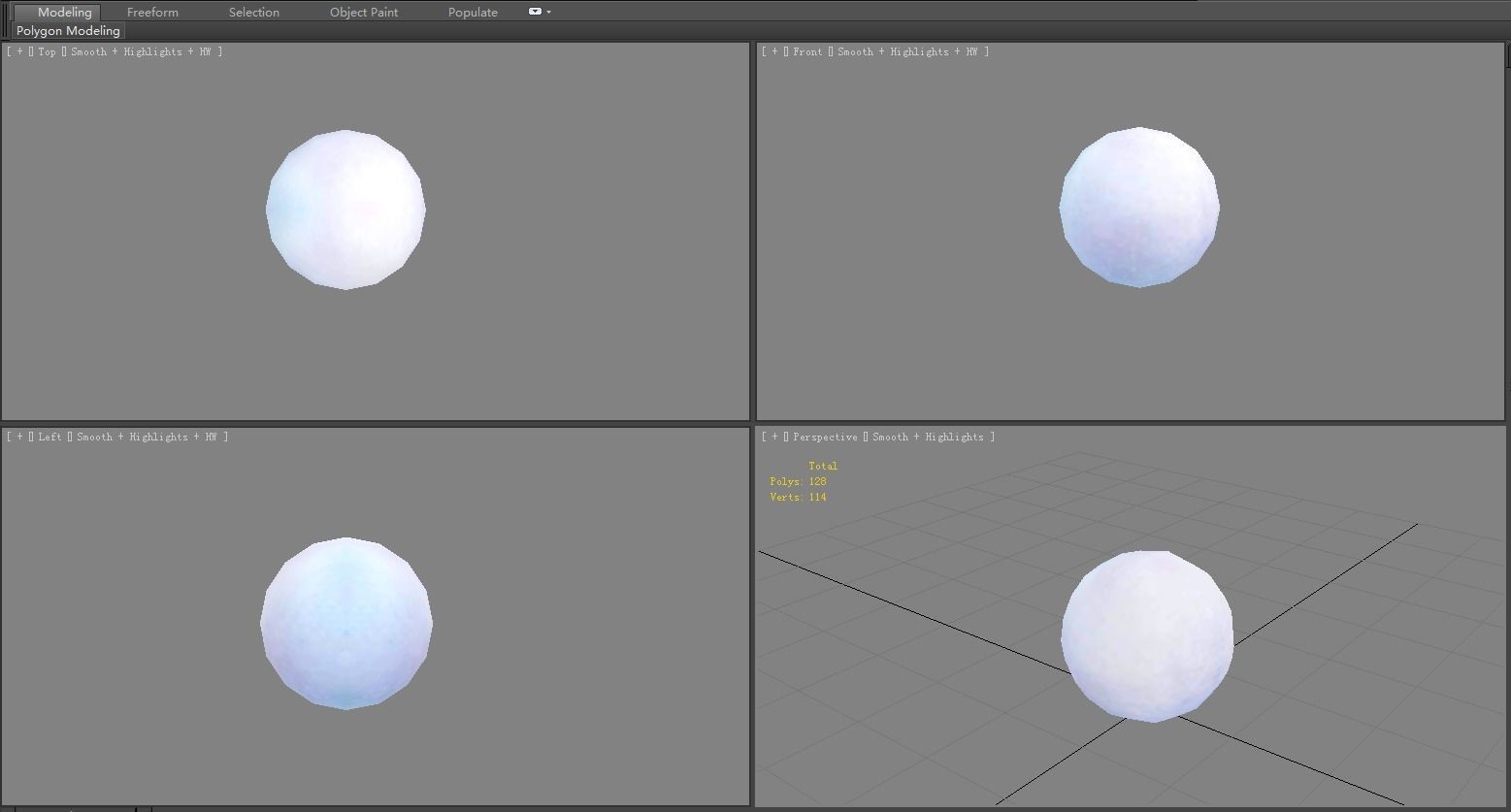 Cartoon snowball Low-poly 3D model_2