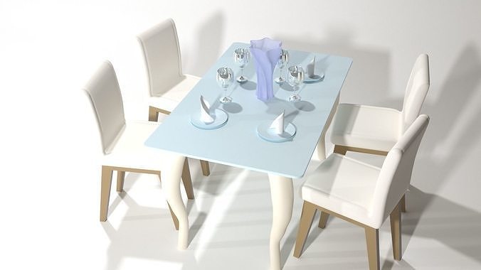 READY SET TABLE CHAIR PRODUCT BY NX 3D MAX 2017 V RAY RENDER Low-poly 3D model