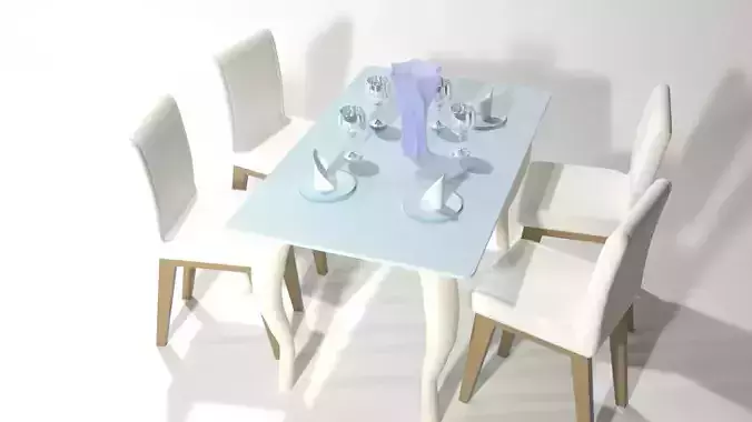 READY SET TABLE CHAIR PRODUCT BY NX 3D MAX 2017 V RAY RENDER