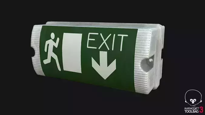 Exit Sign PBR Game Ready