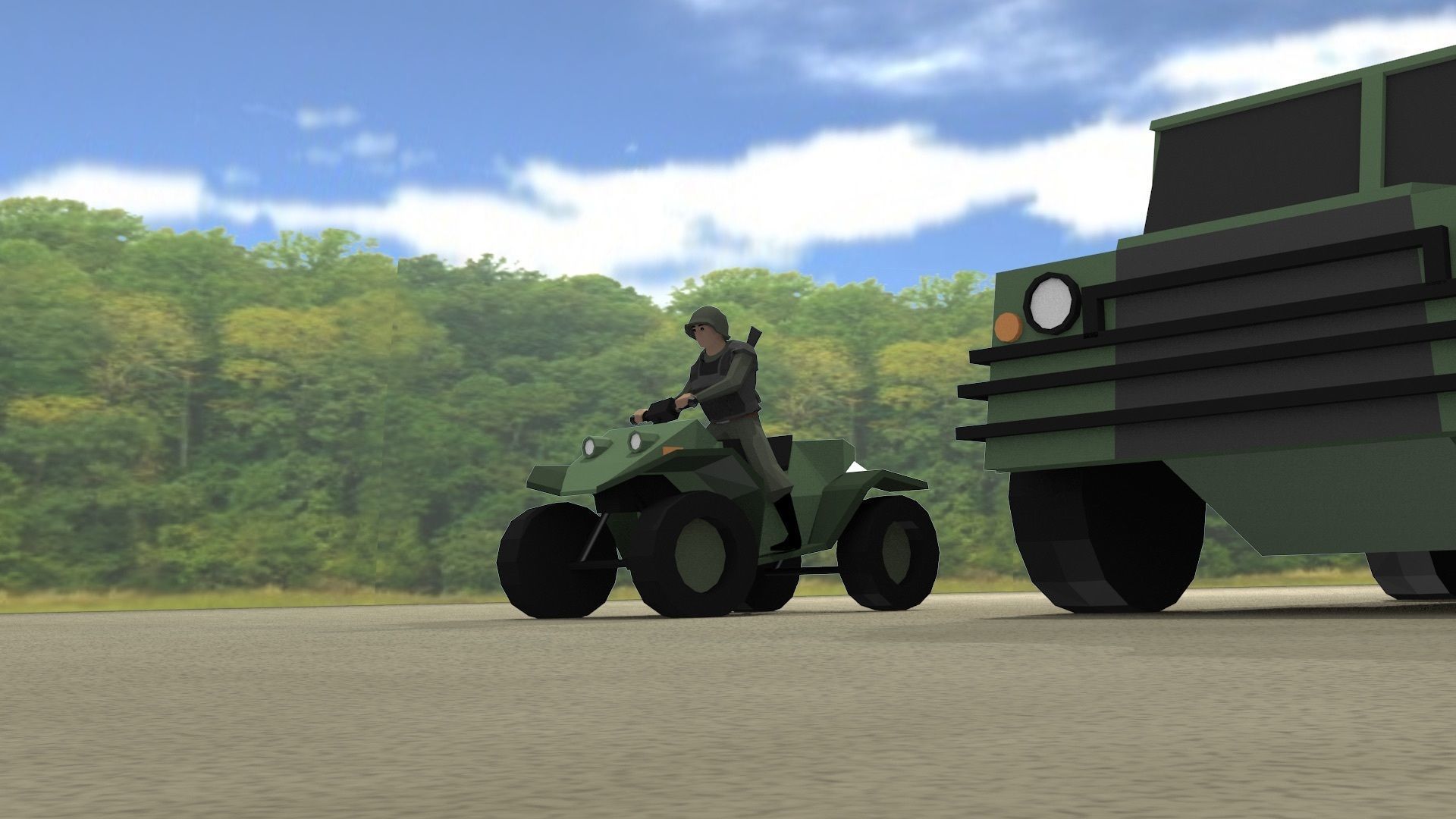 LOW POLY TACTICAL VEHICLES - Pack of 6 Low-poly 3D model_6