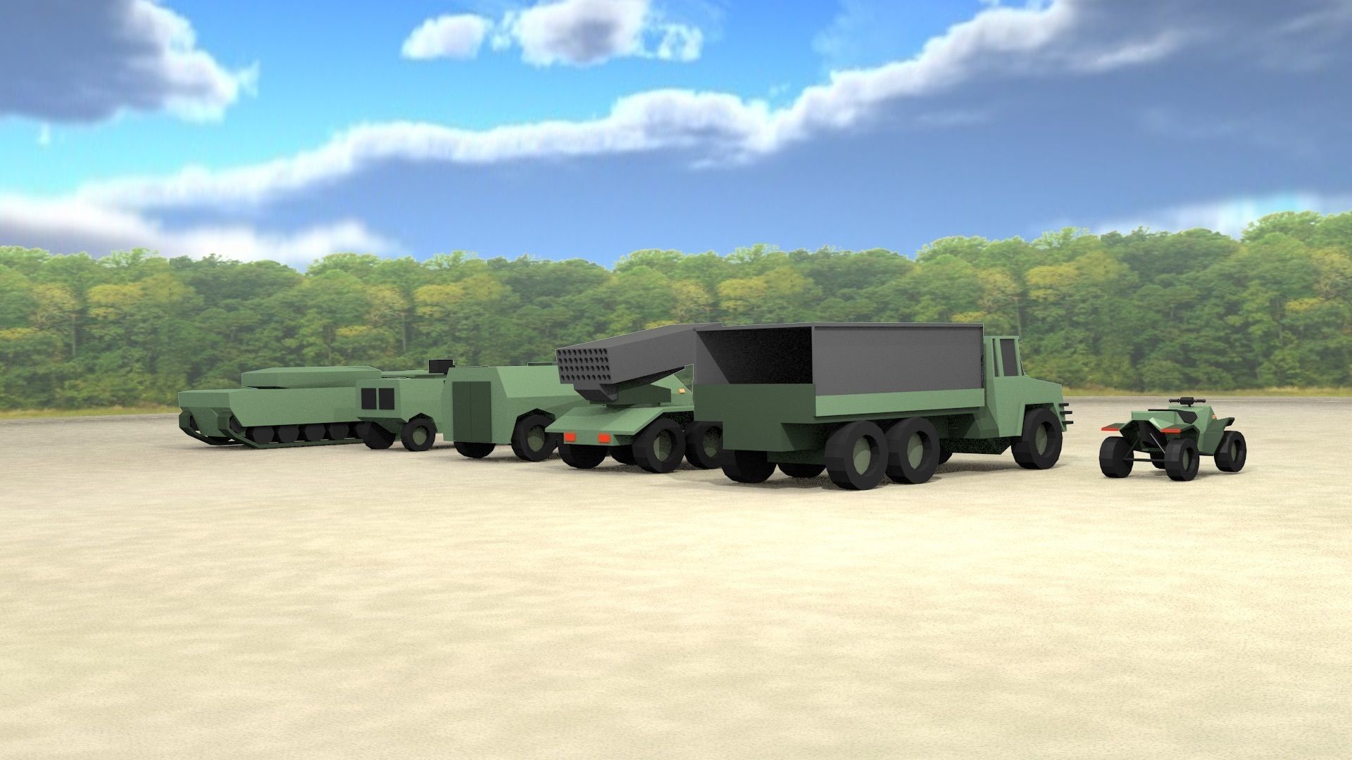 LOW POLY TACTICAL VEHICLES - Pack of 6 Low-poly 3D model_5