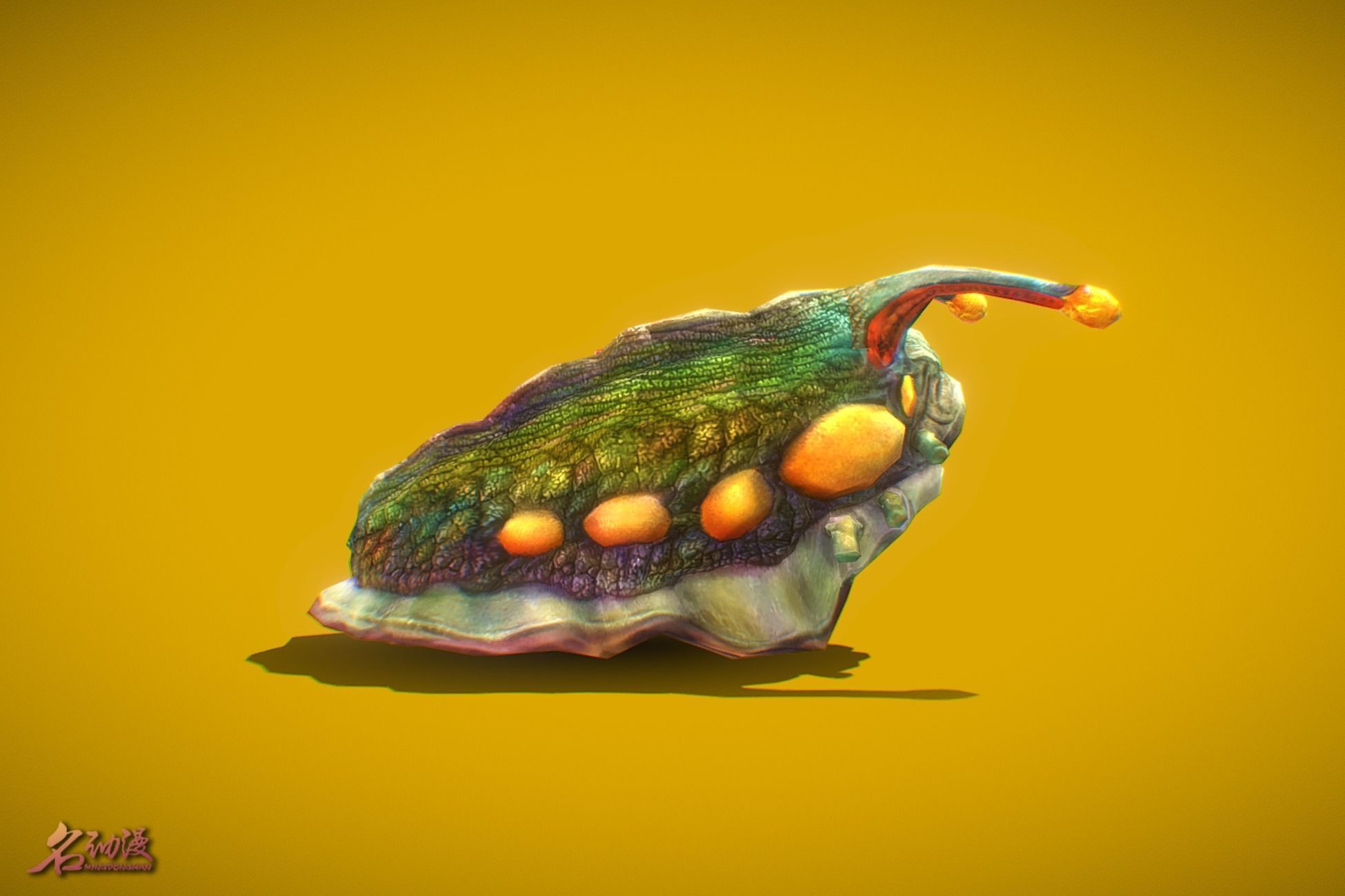 RPG Larva Low-poly 3D model_3