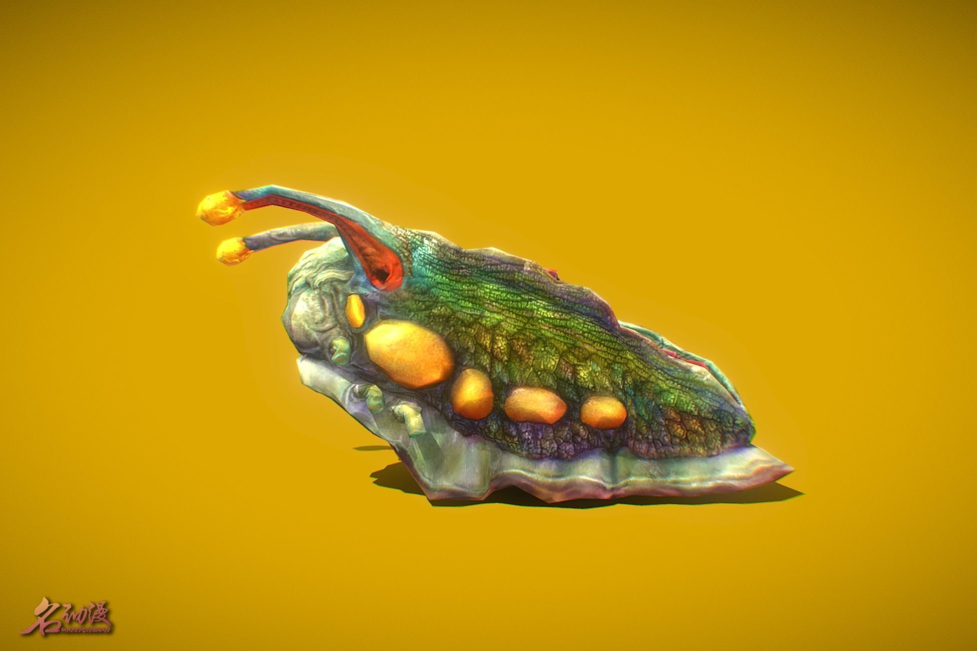 RPG Larva Low-poly 3D model_2