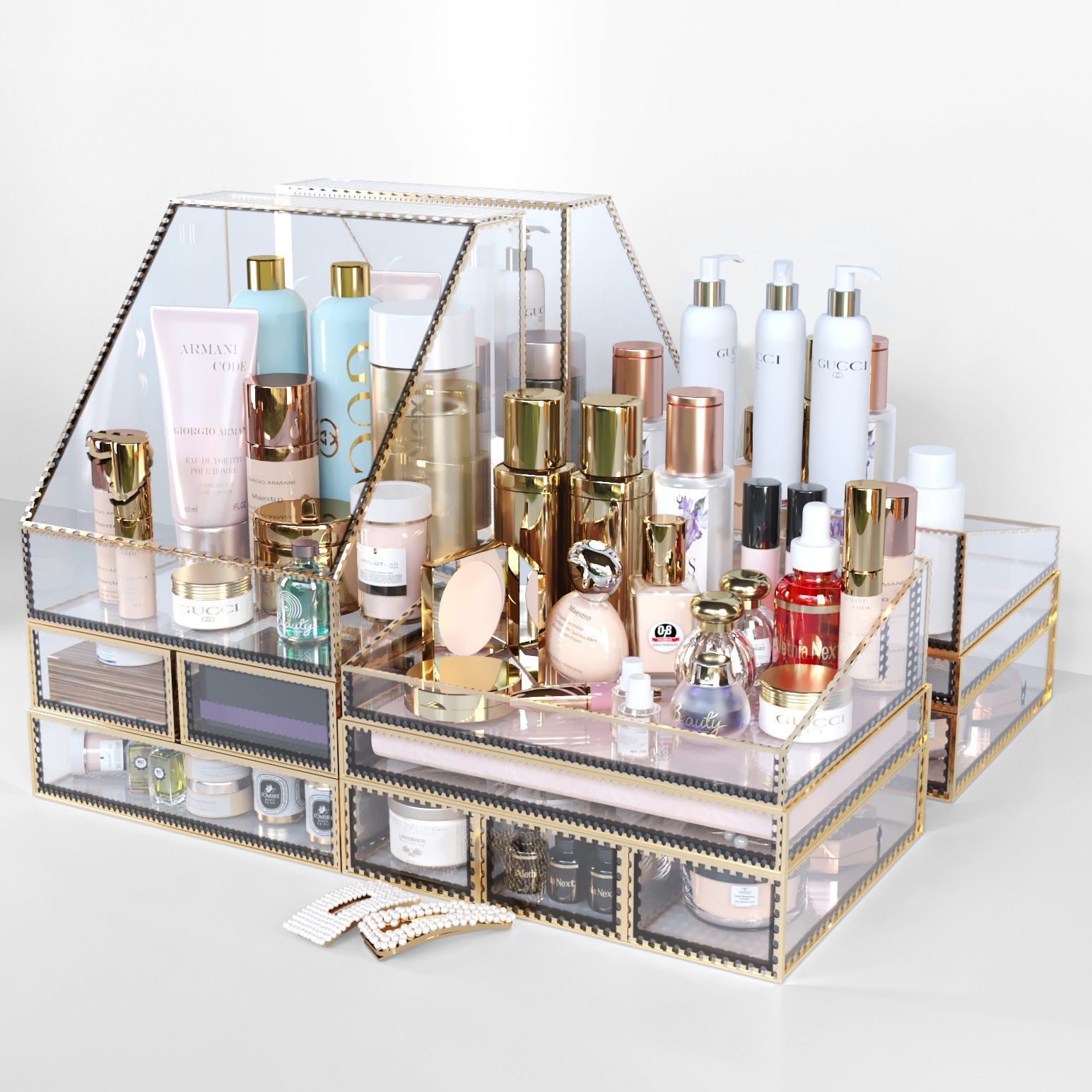 Cosmetic set for beauty salon 3 3D model_1