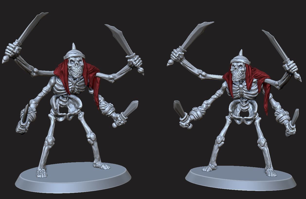 4 Armed Skeleton Dungeons and Dragons Monster 3D print model_3