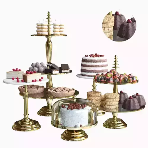 Sweets set gold cake stand