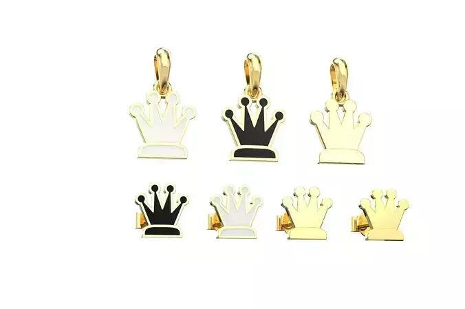 Queen pendant and earrings chess set 