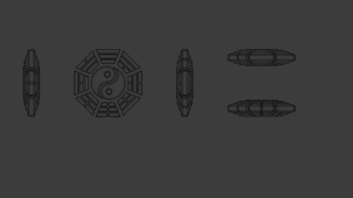 Bagua Yin Yang Low-poly 3D model_3