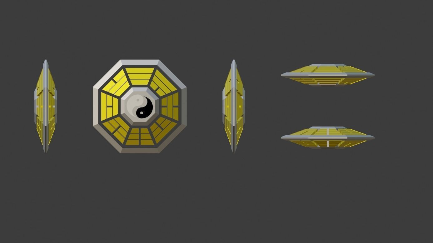 Bagua Yin Yang Low-poly 3D model_8
