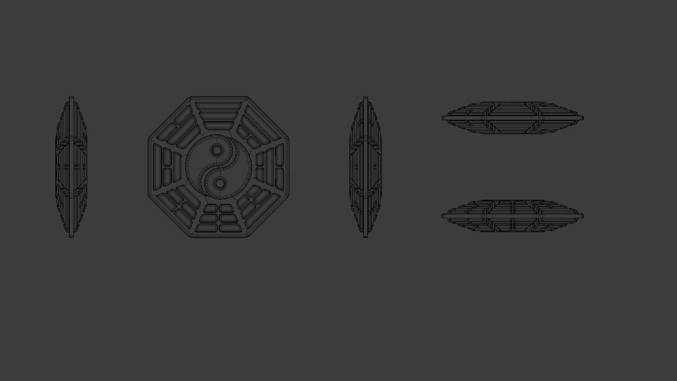 Bagua Yin Yang Low-poly 3D model_7