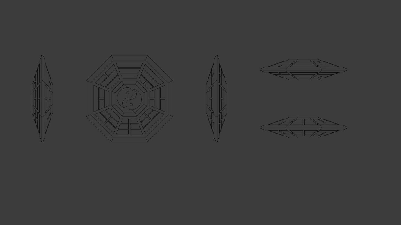 Bagua Yin Yang Low-poly 3D model_9