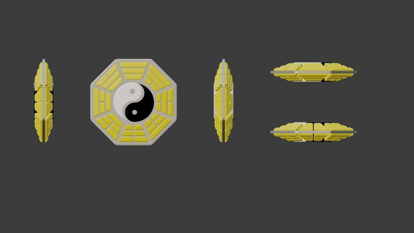 Bagua Yin Yang Low-poly 3D model_6