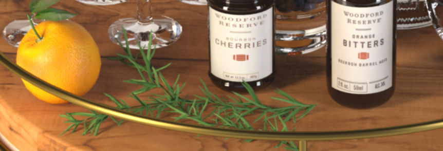 Alcohol set with tray and fruits 3D model_4