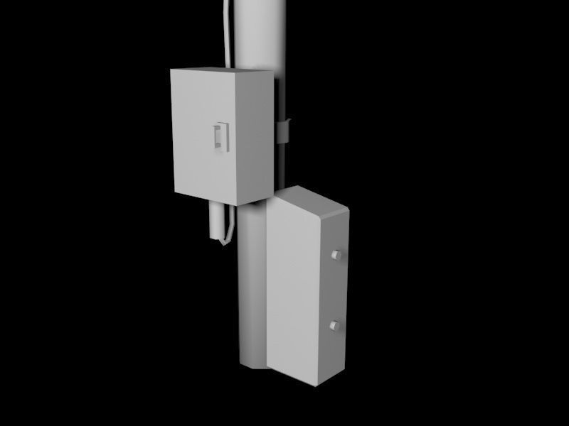 power pole  Low-poly 3D model_13