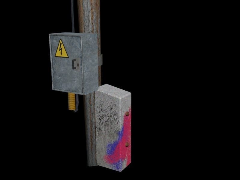 power pole  Low-poly 3D model_10