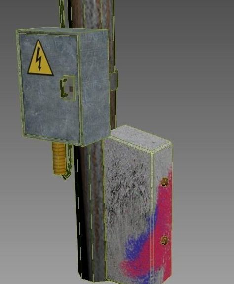 power pole  Low-poly 3D model_11