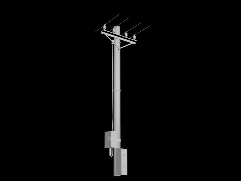 power pole  Low-poly 3D model_12