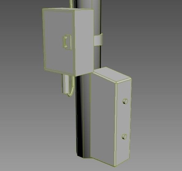 power pole  Low-poly 3D model_3