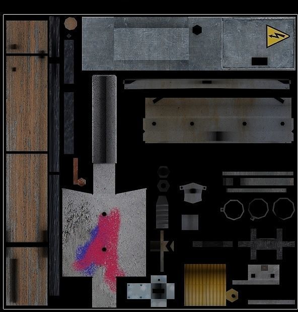 power pole  Low-poly 3D model_14