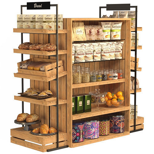 Rack with products 3D model