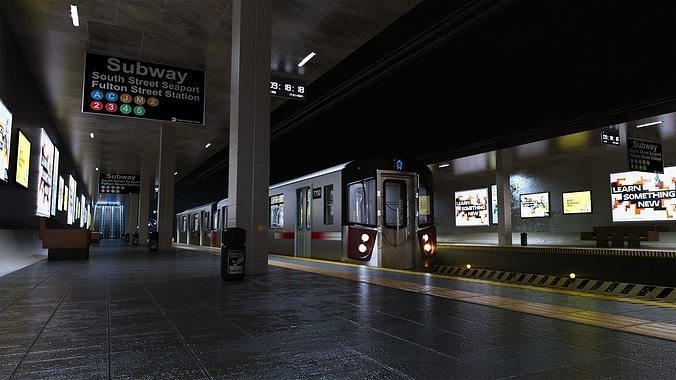 Subway station Low-poly 3D model