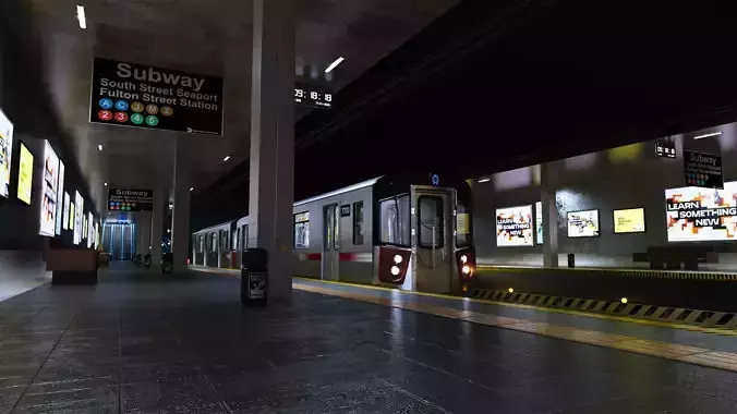Subway station Low-poly 3D model