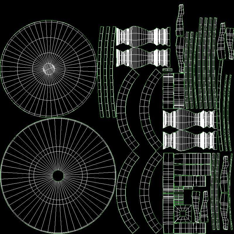 Round Lisette Dining Table walnut wood Low-poly 3D model_6