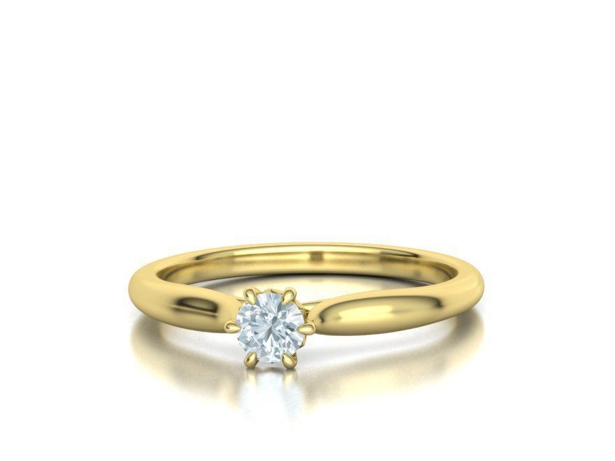 Solitaire Engagement Ring 4mm Stone printable 3dmodel 3D print model_12