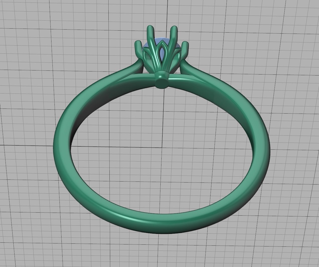 Solitaire Engagement Ring 4mm Stone printable 3dmodel 3D print model_23