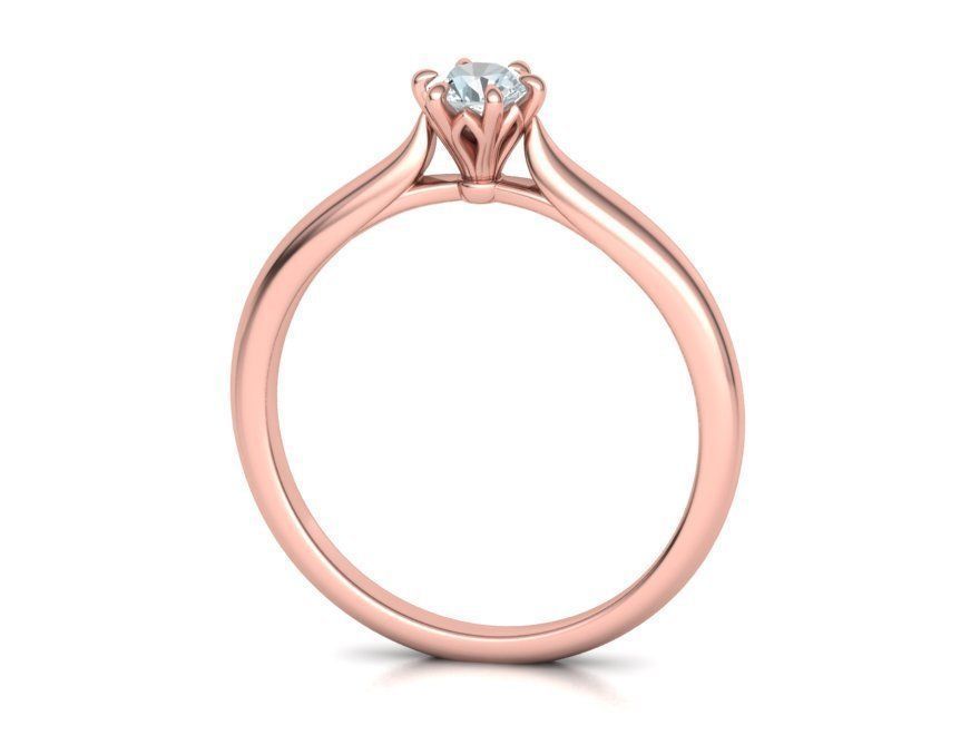 Solitaire Engagement Ring 4mm Stone printable 3dmodel 3D print model_13