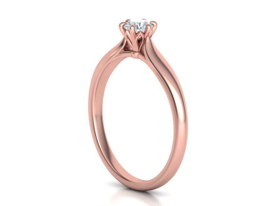 Solitaire Engagement Ring 4mm Stone printable 3dmodel 3D print model_7