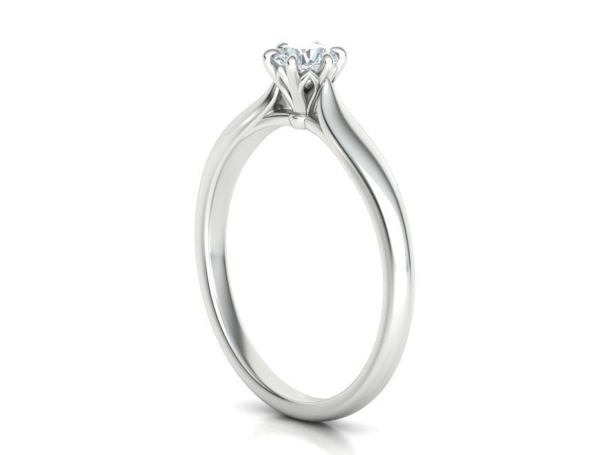 Solitaire Engagement Ring 4mm Stone printable 3dmodel 3D print model_8