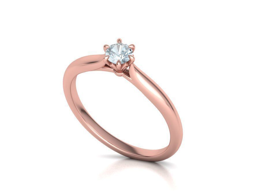 Solitaire Engagement Ring 4mm Stone printable 3dmodel 3D print model_4