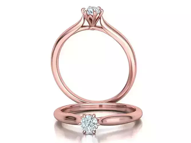 Solitaire Engagement Ring 4mm Stone printable 3dmodel 3D print model