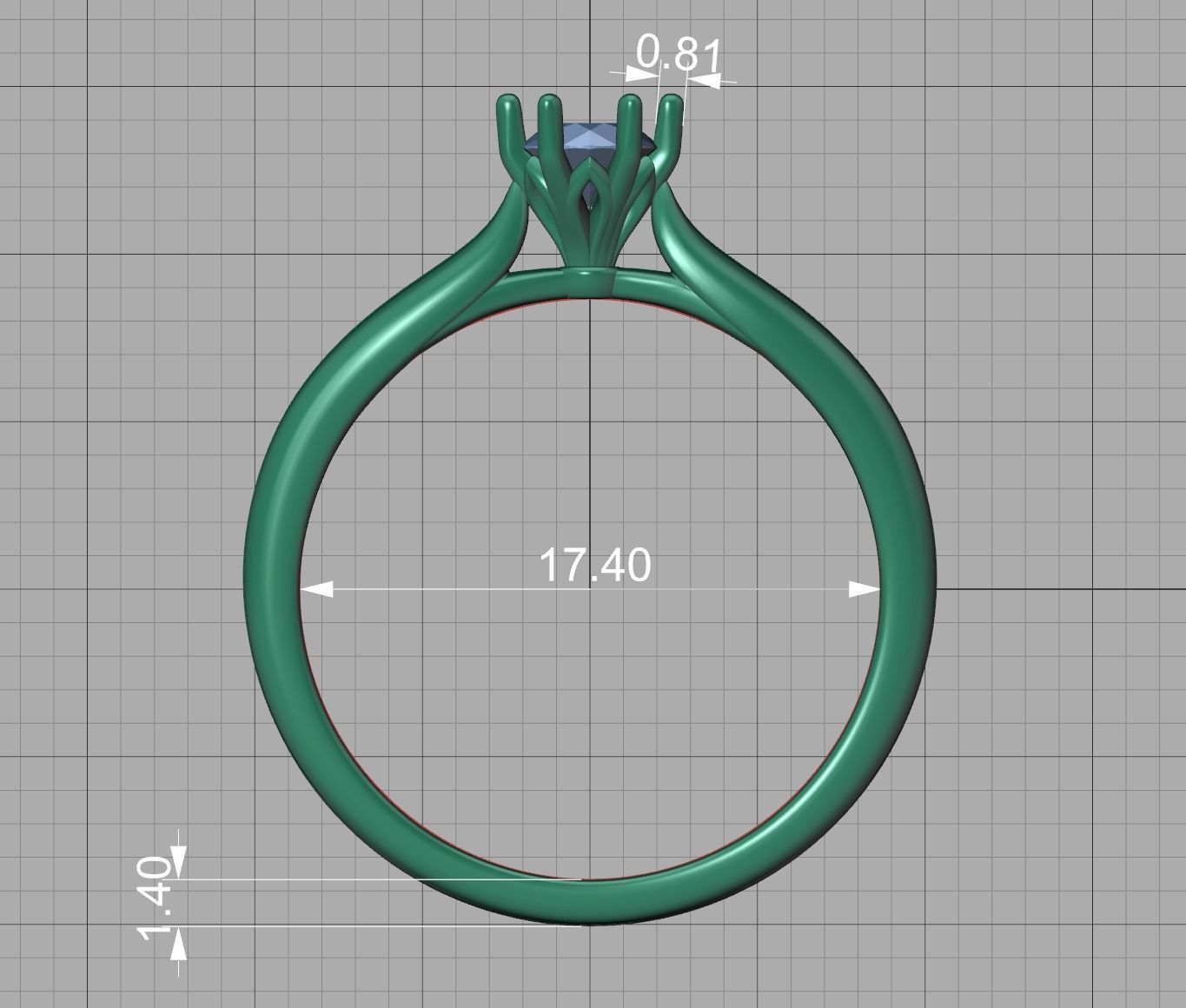 Solitaire Engagement Ring 4mm Stone printable 3dmodel 3D print model_18