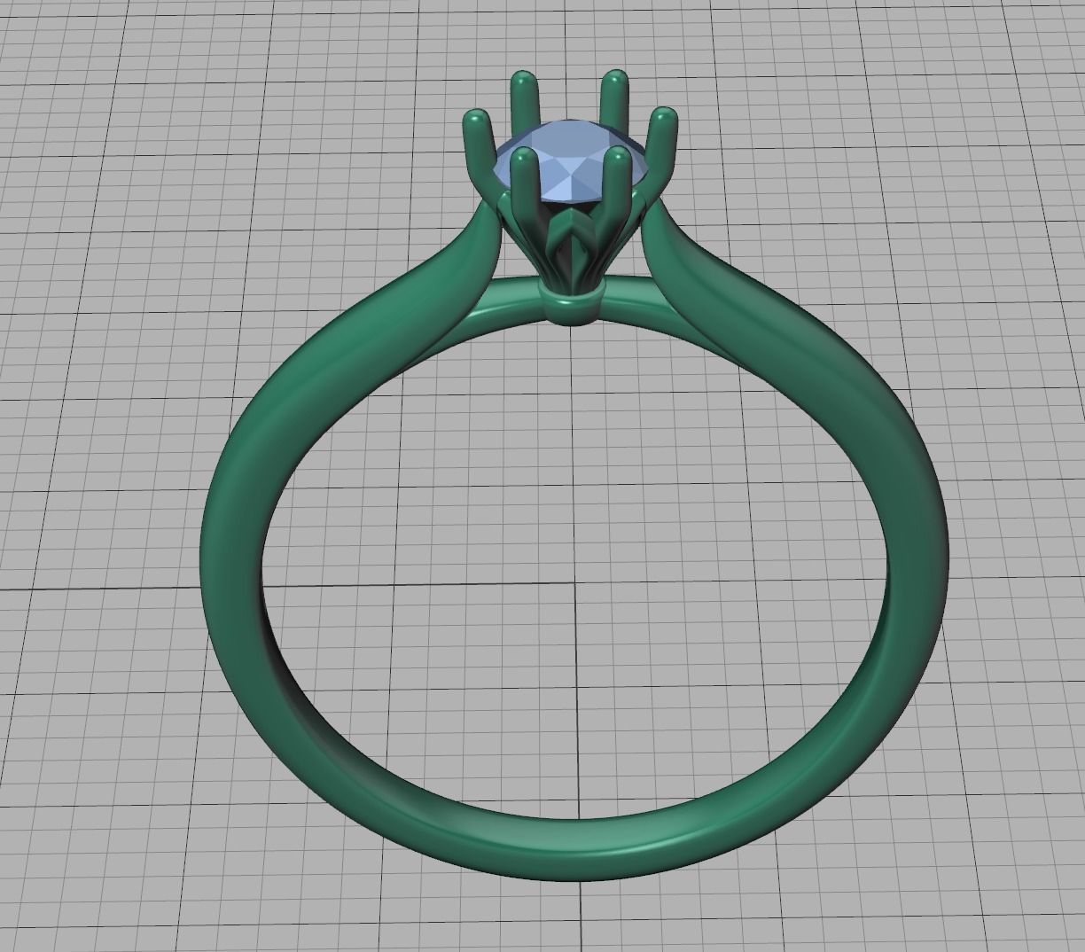 Solitaire Engagement Ring 4mm Stone printable 3dmodel 3D print model_21