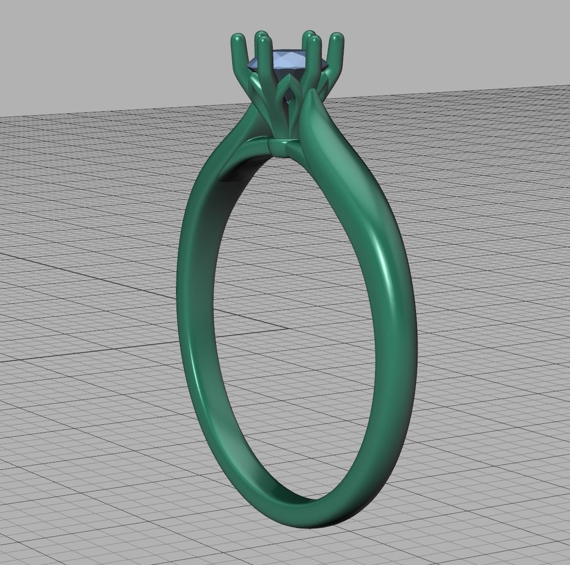 Solitaire Engagement Ring 4mm Stone printable 3dmodel 3D print model_20